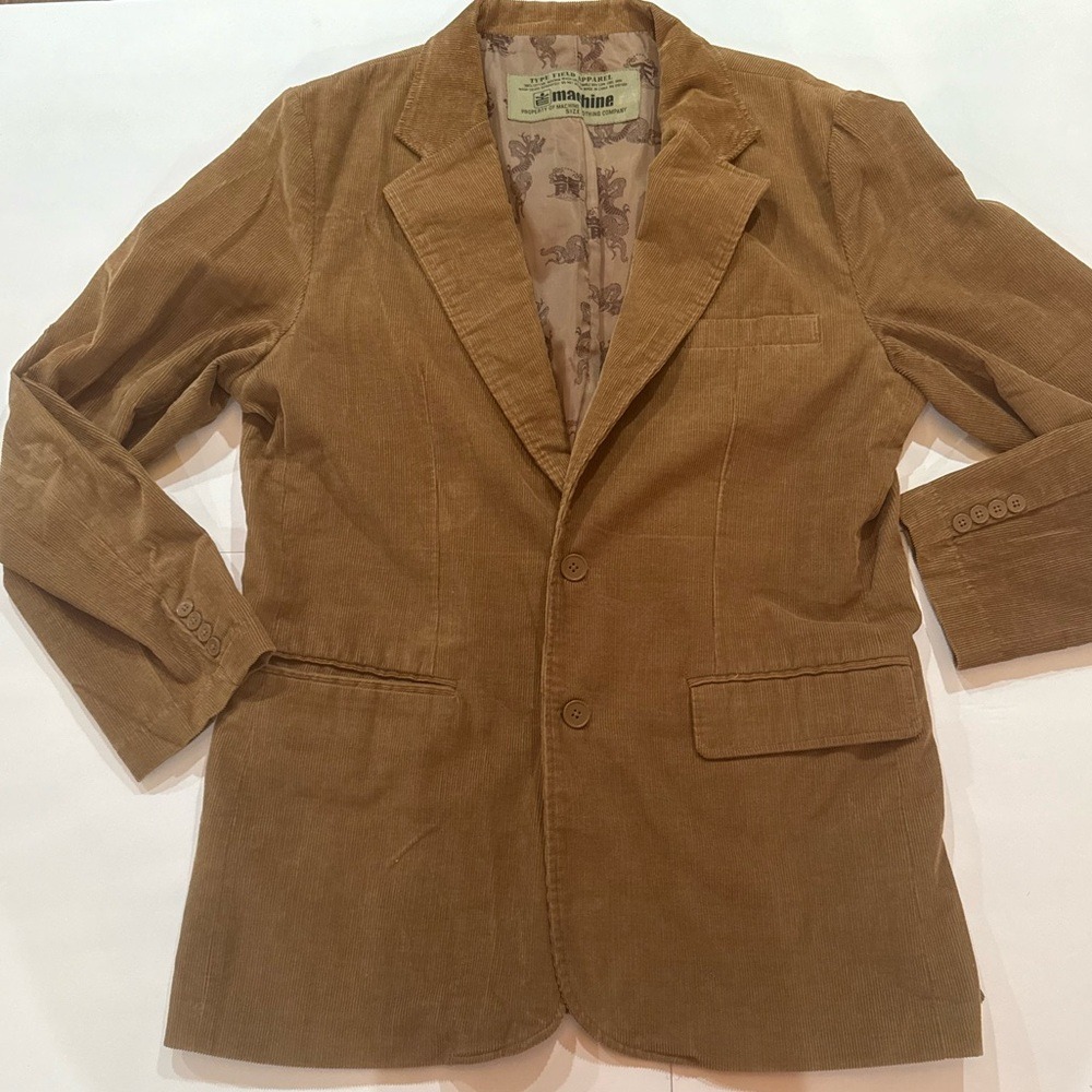 Machine Clothing Company Brown Corduroy‎ Blazer Dragon Lined Large